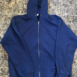 Vintage Blue Zip-Up Hoodie